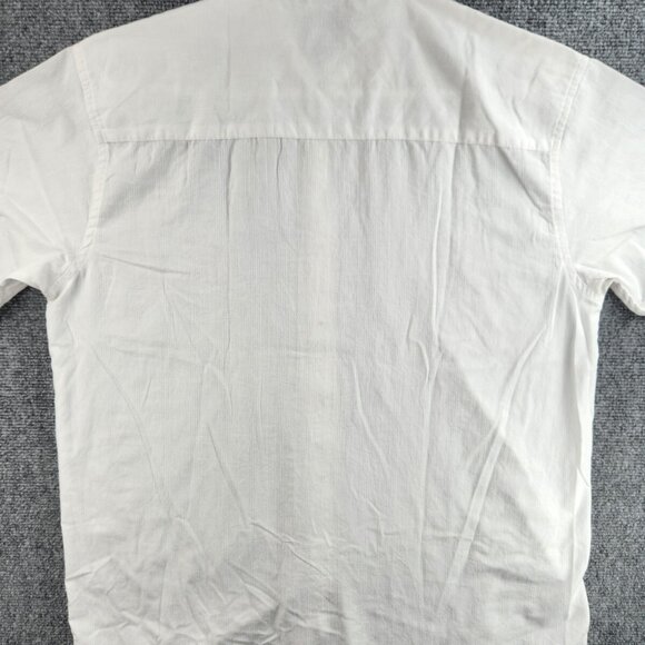 Avirex White Embroidered Button Up Shirt Large Long Sleeve Men Cotton Blend - Picture 15 of 16